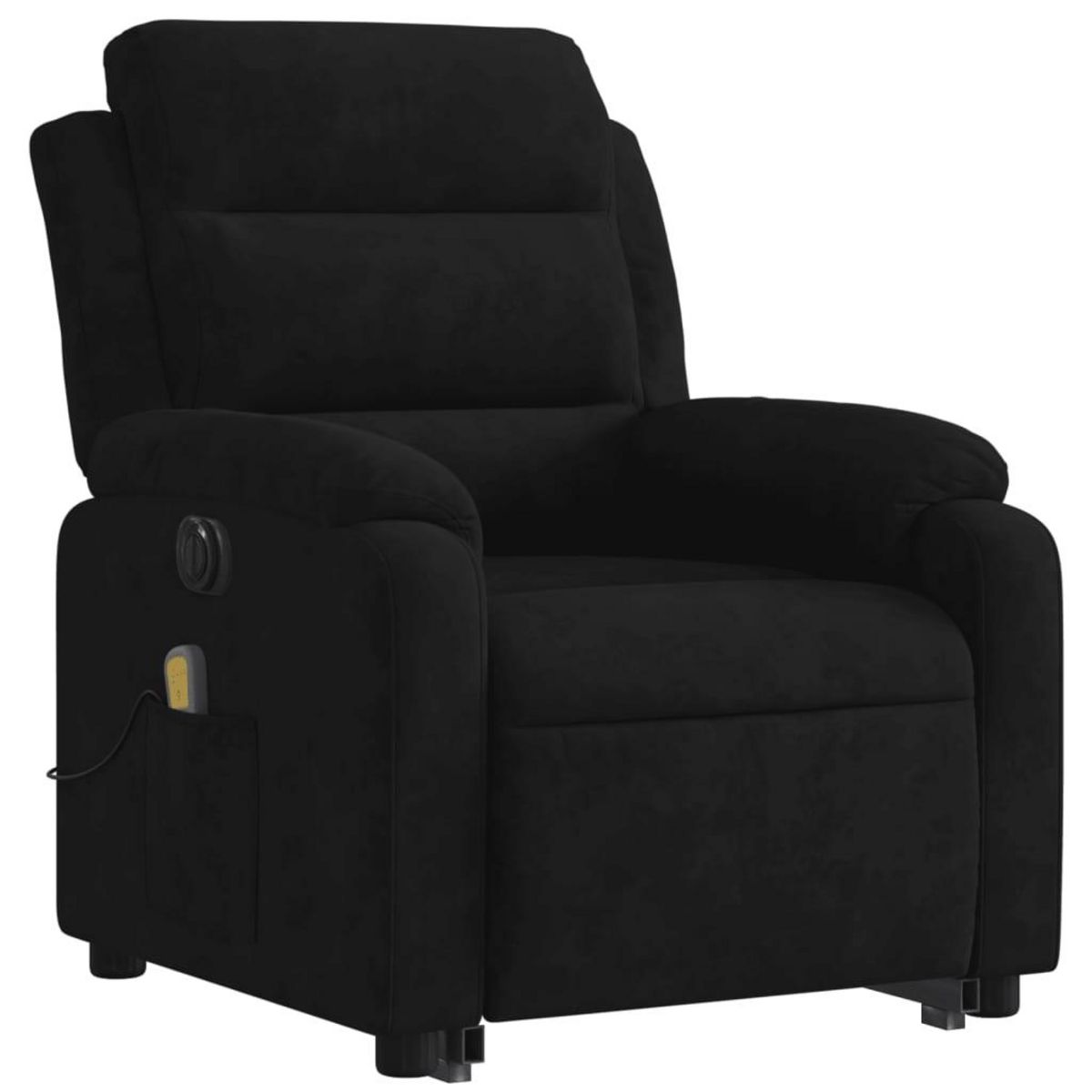 VIDAXL Fauteuil inclinable de massage electrique noir velours