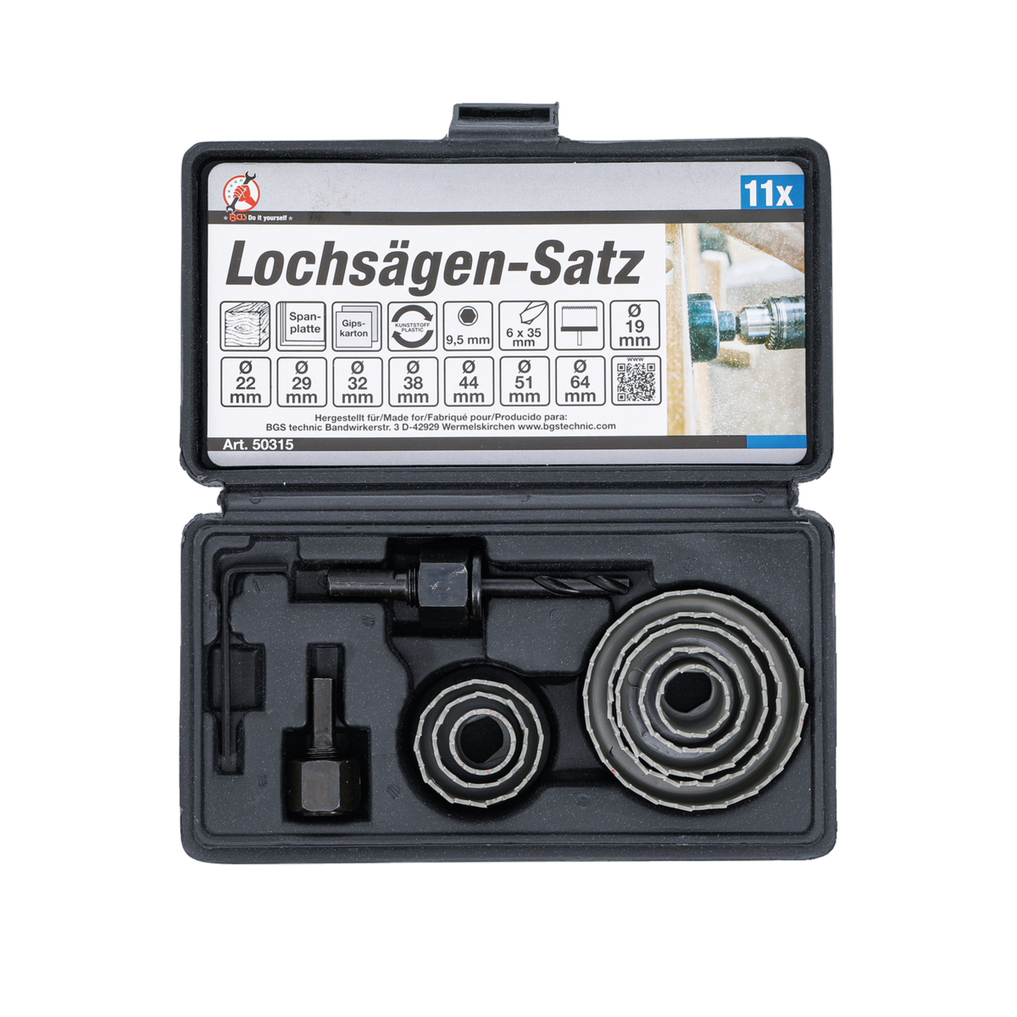 Voir la diapositive 4 : TECHNIC Scie cloche bgs technic 50315 11 pièces 19-64 mm