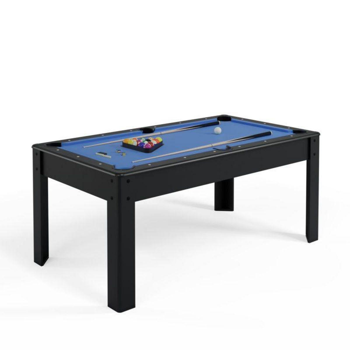 SOKKER Billard Américain convertible ALLIANCE 5FT - 183 x 102 cm avec accessoires et plateau dînatoire - Couleur Ebène