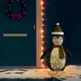 VIDAXL Decoration de Noël pingouin a LED Tissu de luxe 120 cm