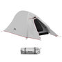 Voir la diapositive 1 : OUTSUNNY Tente de camping 1-2 pers. double toit étanche 2000 mm sac de transport gris