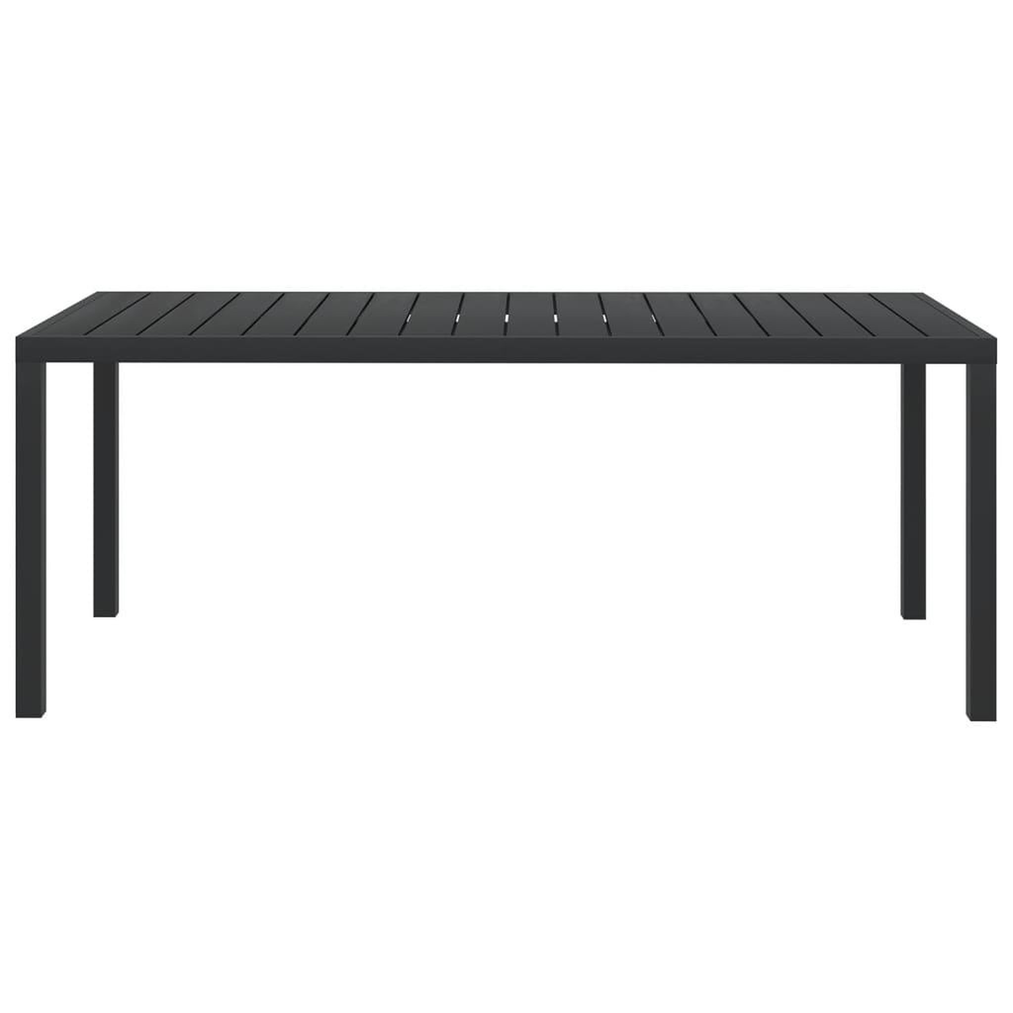 Voir la diapositive 2 : VIDAXL Table de jardin Noir 185 x 90 x 74 cm Aluminium et WPC