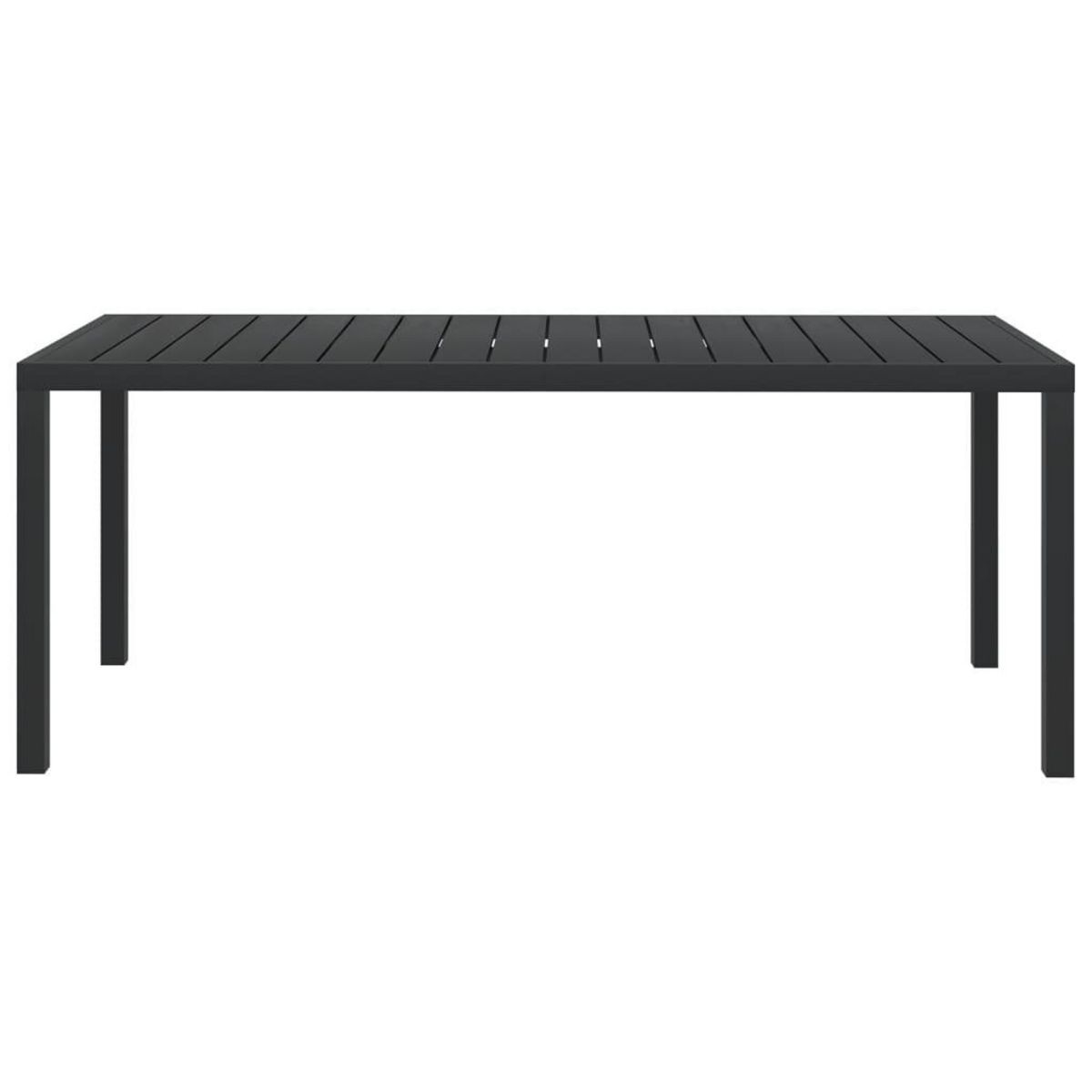 VIDAXL Table de jardin Noir 185 x 90 x 74 cm Aluminium et WPC