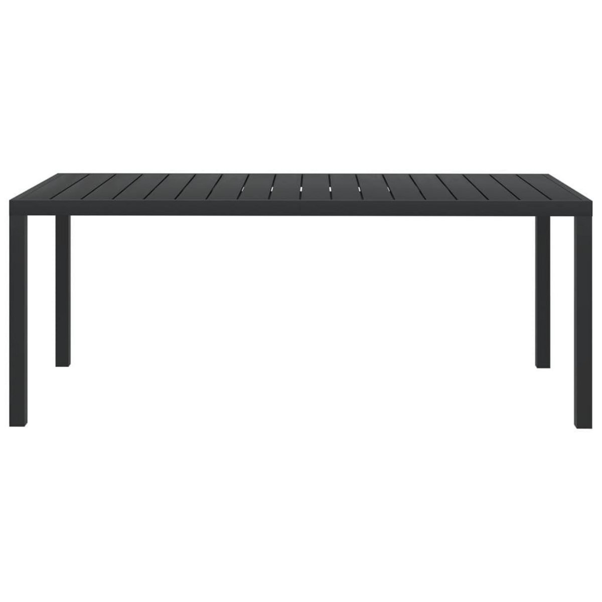 VIDAXL Table de jardin Noir 185 x 90 x 74 cm Aluminium et WPC