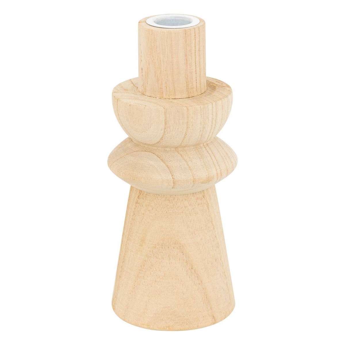 ATMOSPHERA Duo de bougeoirs en bois - Beige