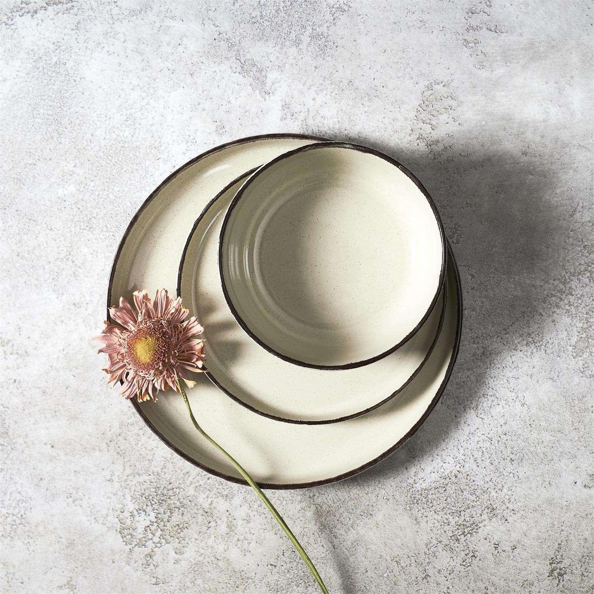 The Home Deco Factory Service vaiselle 12 pièces AU GRES DU TEMPS