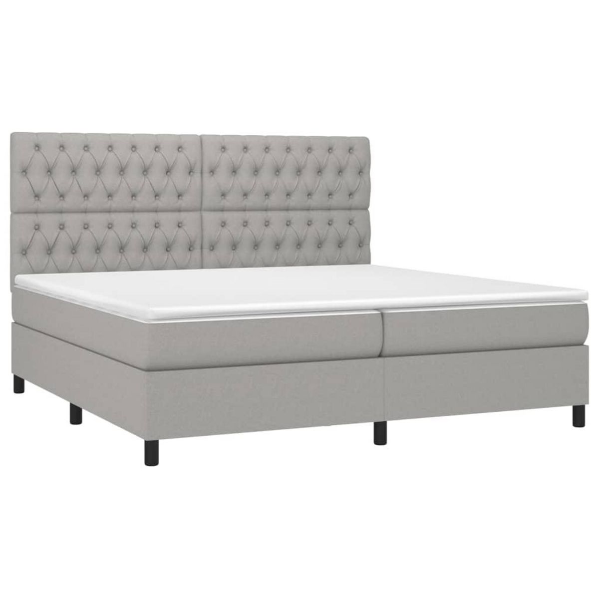 VIDAXL Sommier a lattes de lit avec matelas Gris clair 200x200cm Tissu
