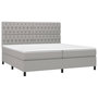 Voir la diapositive 3 : VIDAXL Sommier a lattes de lit avec matelas Gris clair 200x200cm Tissu