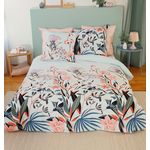 Home collection Parure housse de couette 100% satin de coton bio 78fils paya. Coloris disponibles : Rose