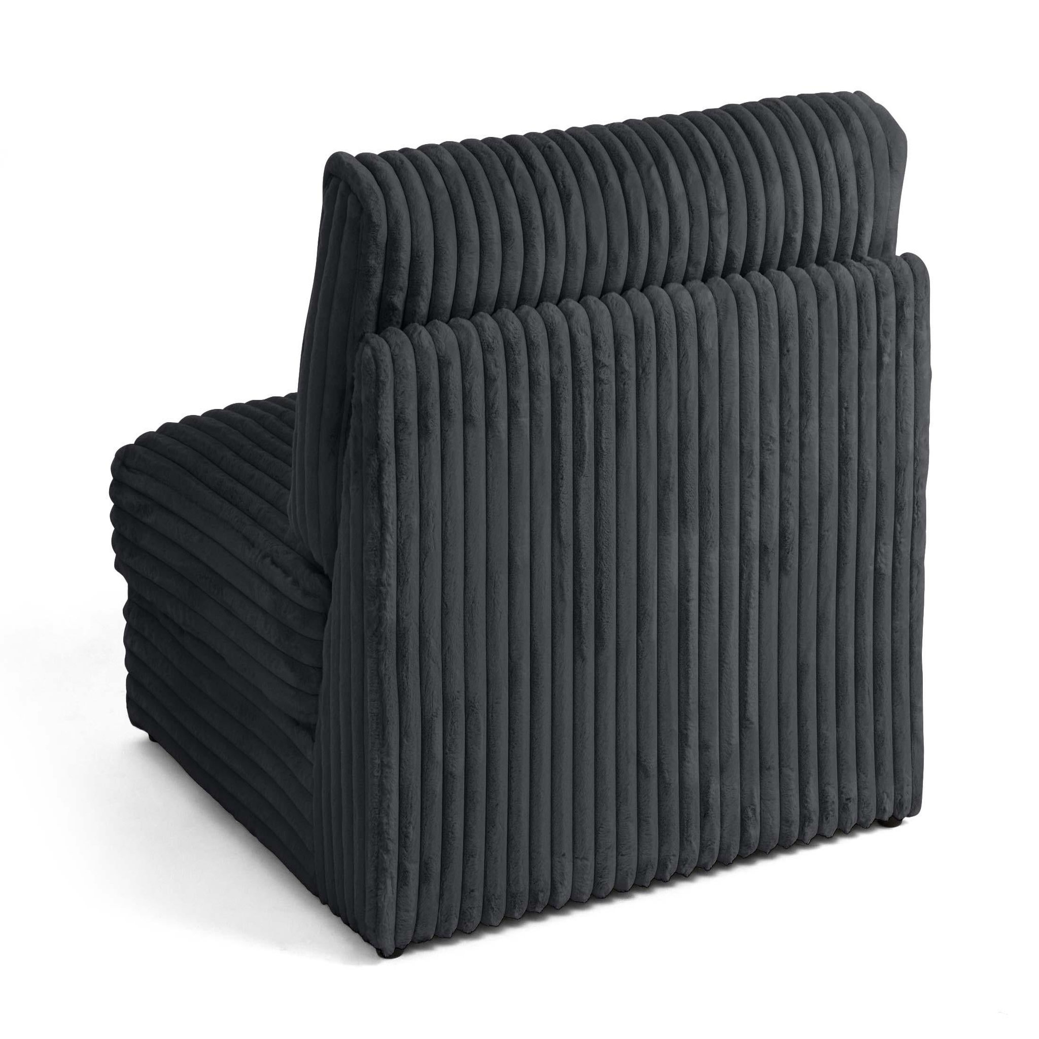 Voir la diapositive 4 : LISA DESIGN Jasper - module d'assise - en fausse fourrure côtelée