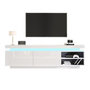 Voir la diapositive 1 : MERAX Meuble tv blanc 170cm led panneau de particules