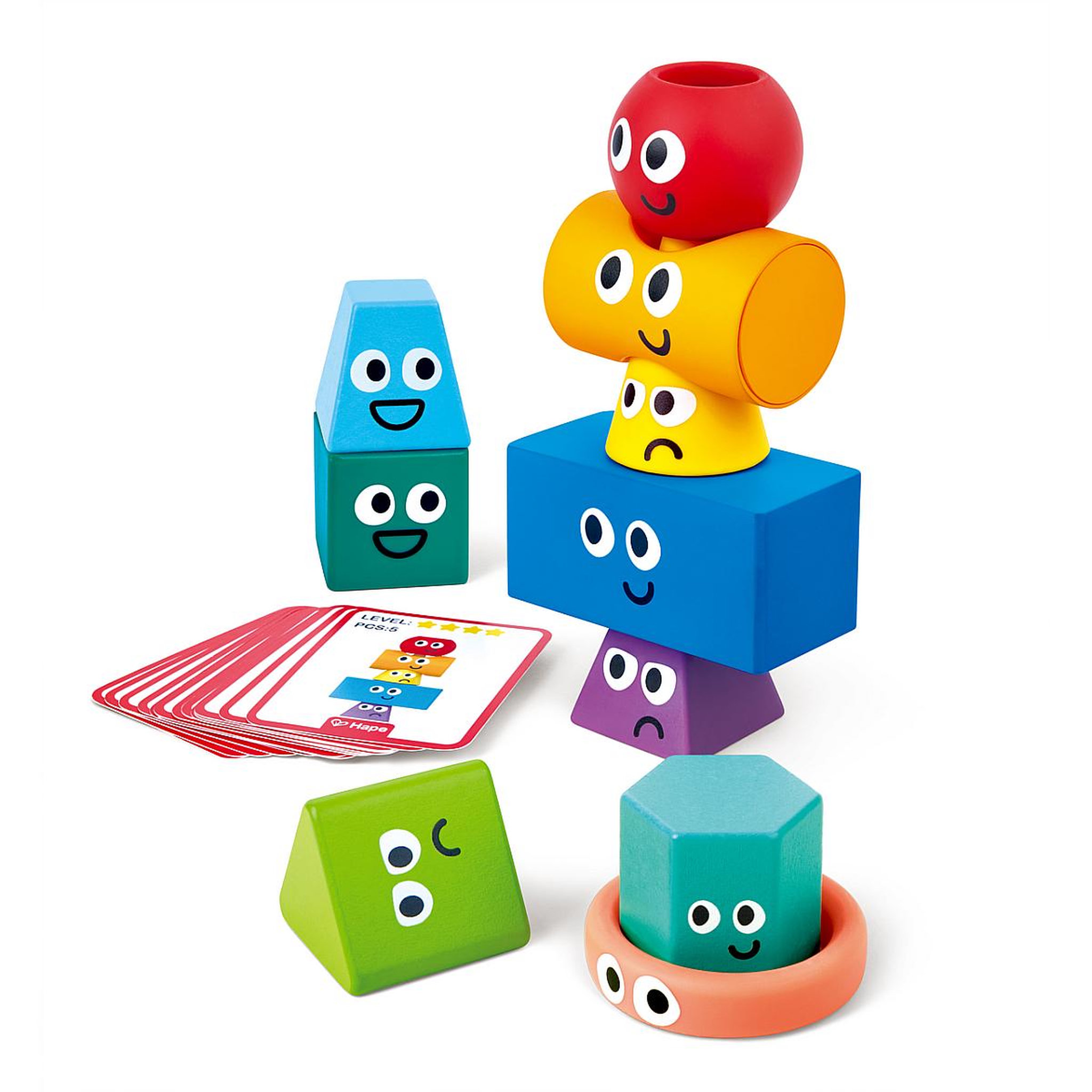 Voir la diapositive 2 : Hape Set de 10 blocs à empiler Montessori