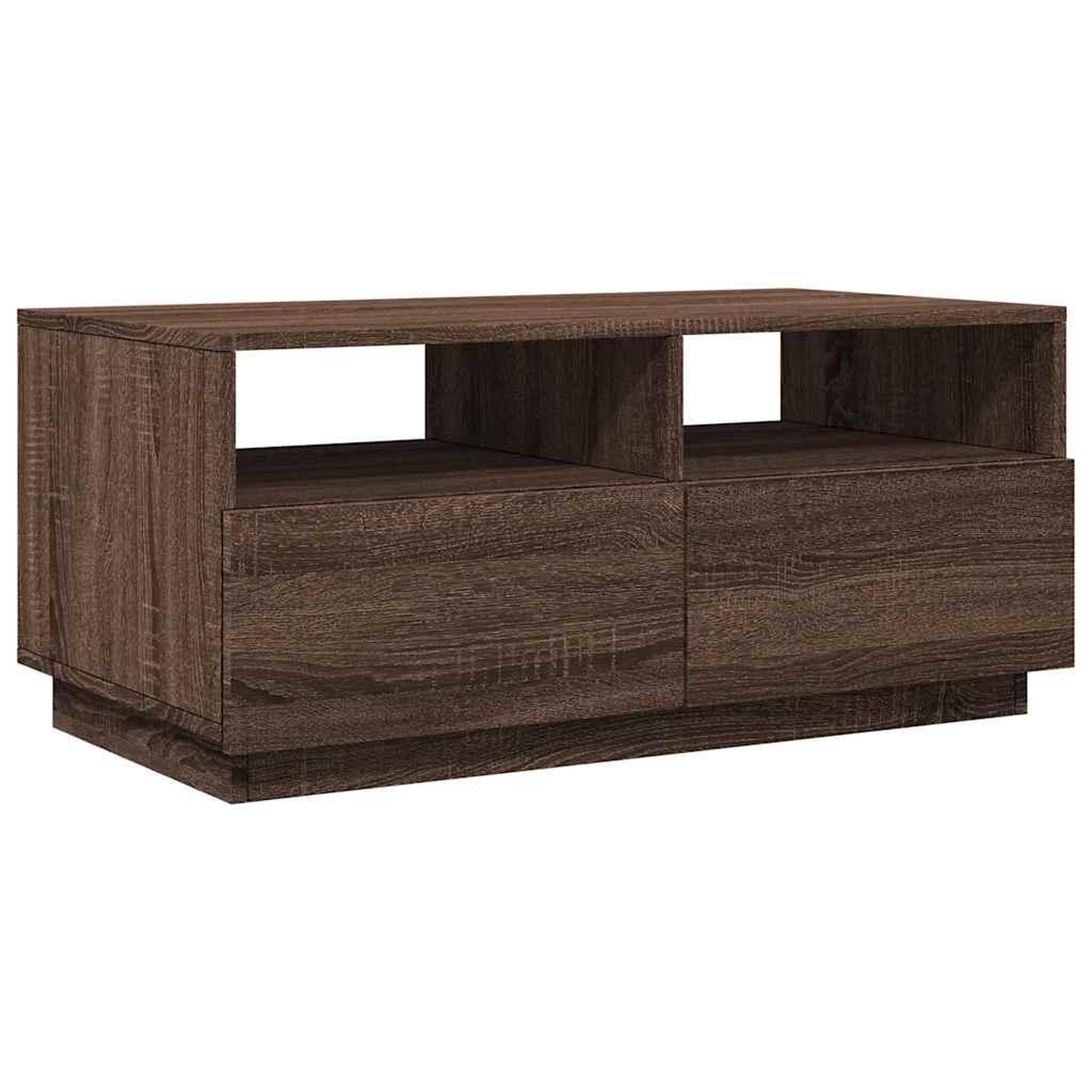 Voir la diapositive 3 : VIDAXL Table basse avec lumieres LED chene marron 90x49x40 cm