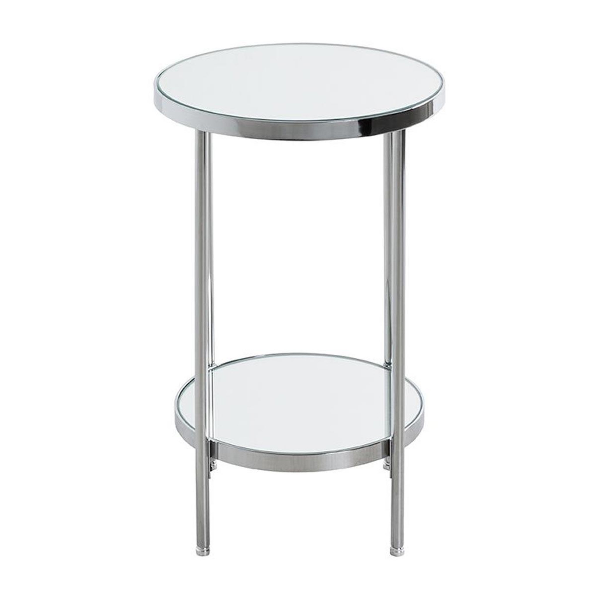 Voir la diapositive 2 : Paris Prix Table d'Appoint Ronde Design  Palace  46cm Chrome