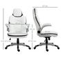 Voir la diapositive 3 : HOMCOM HOMCOM Fauteuil de bureau manager gaming style baquet racing dossier assise capitonné revêtement synthétique blanc noir