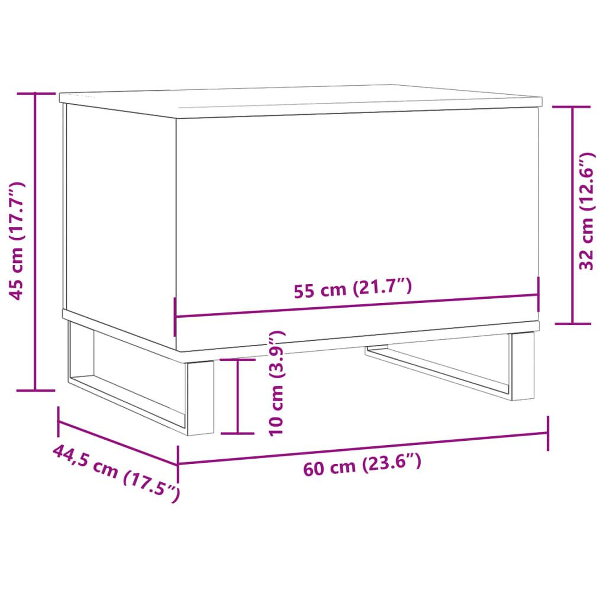 Voir la diapositive 6 : VIDAXL Table basse vieux bois 60x44,5x45 cm bois d'ingenierie