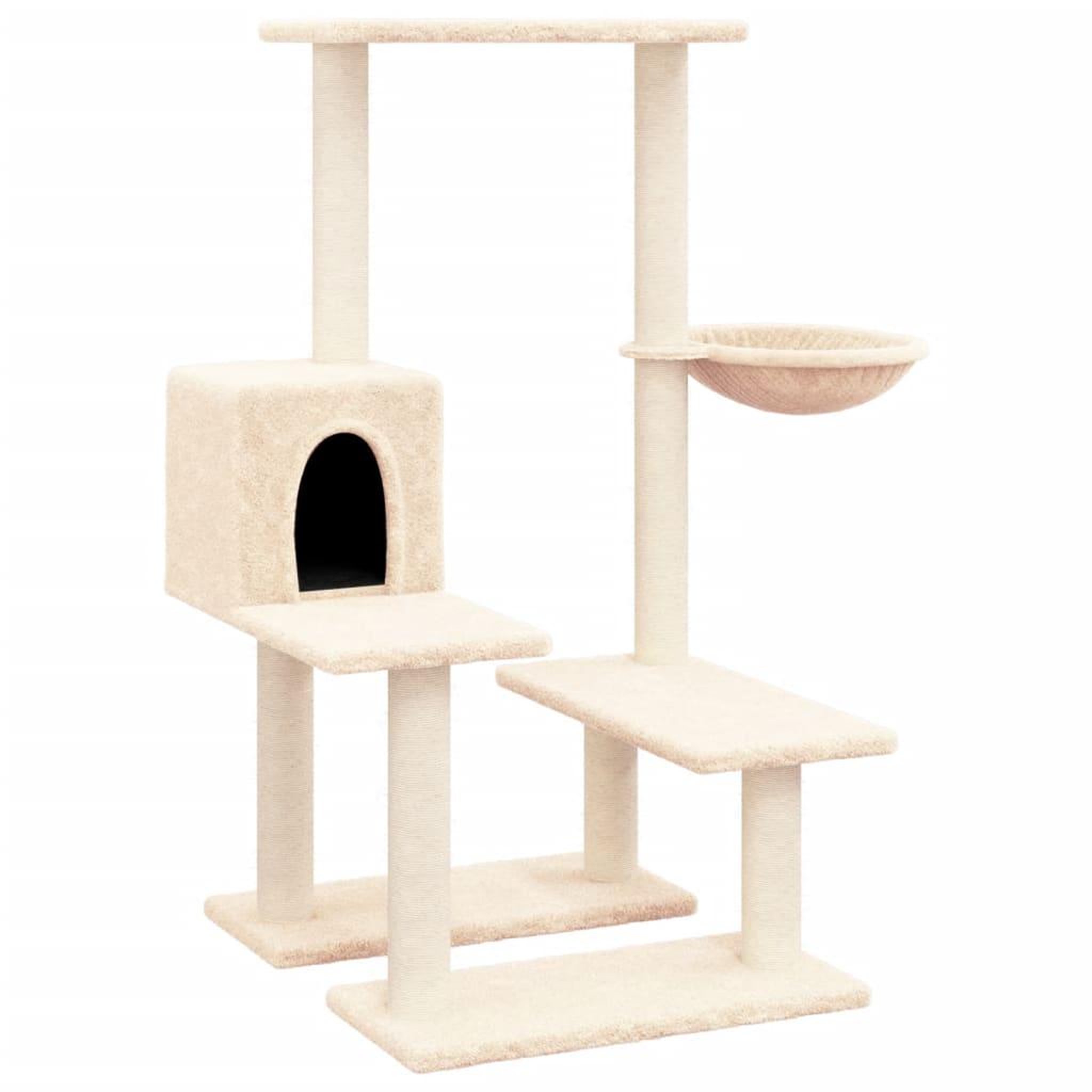 Voir la diapositive 2 : VIDAXL Arbre a chat avec griffoirs en sisal Creme 94,5 cm