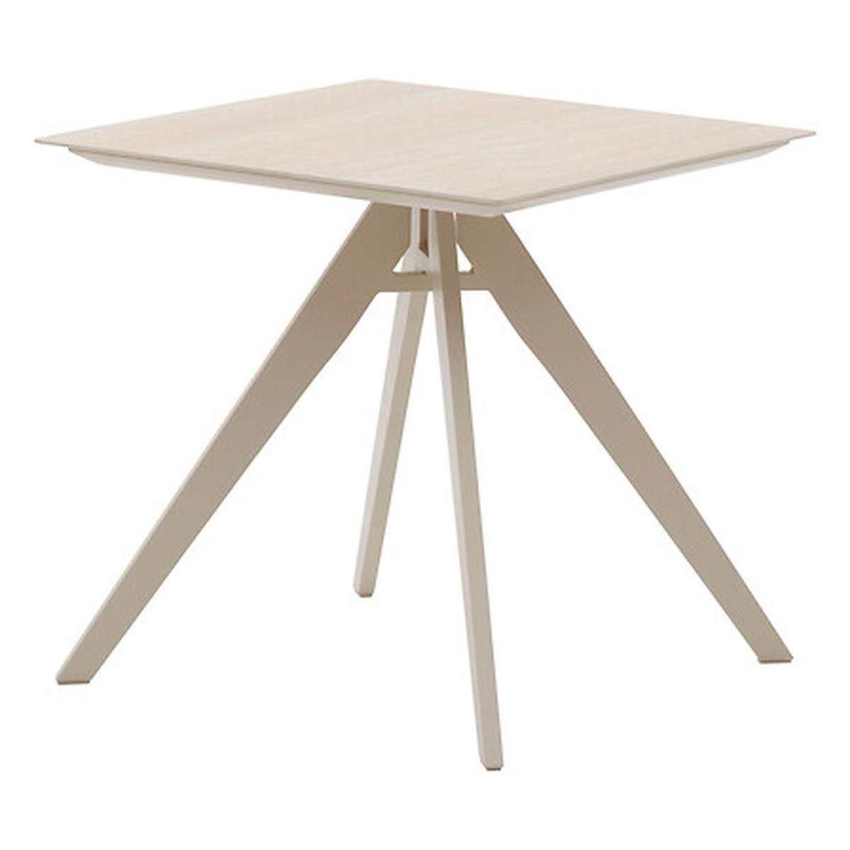 HESPERIDE Table de jardin carré en aluminium 2 places TERZANO - Vanille et argile