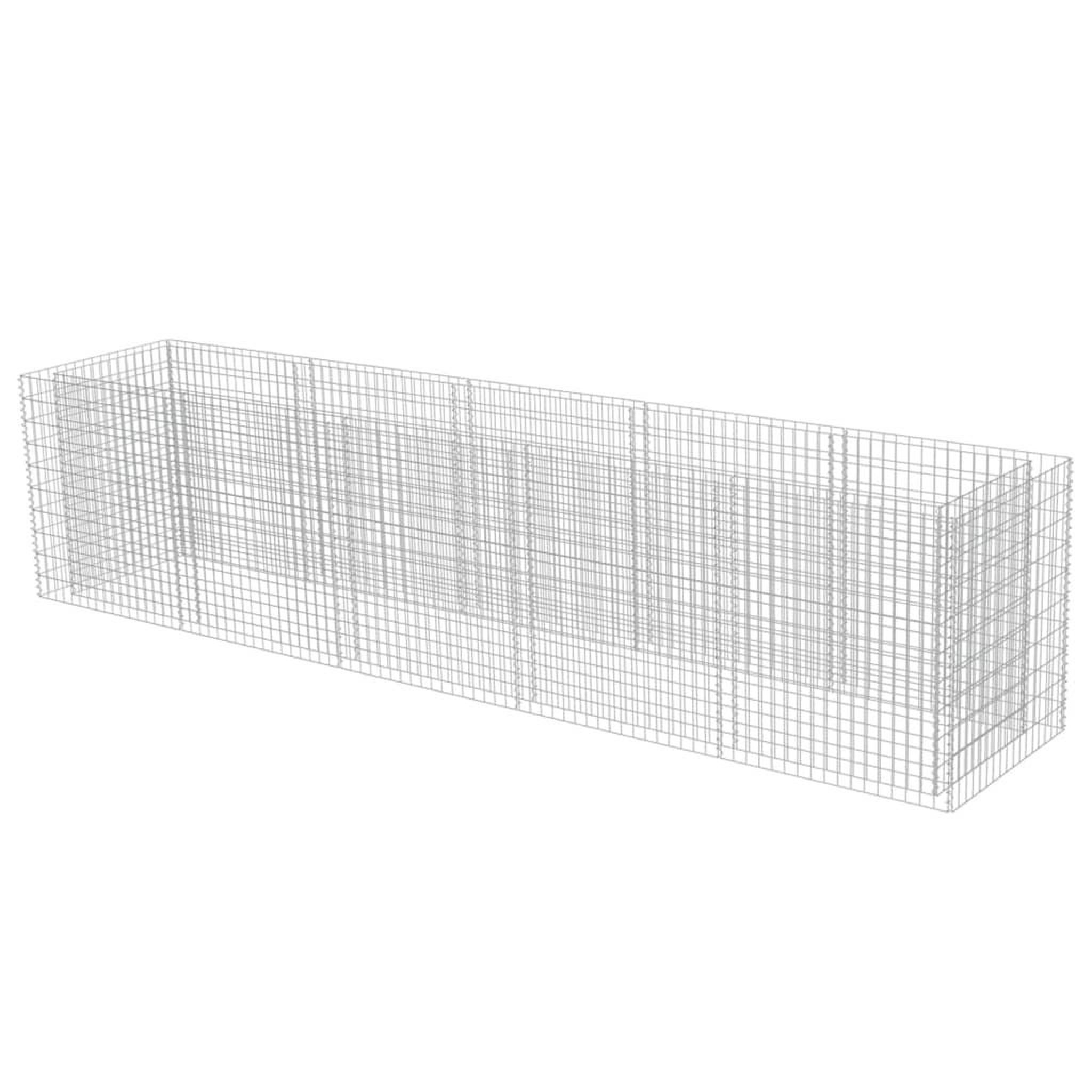 Voir la diapositive 4 : VIDAXL Lit sureleve a gabion Acier galvanise 450x90x100 cm