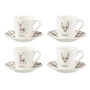 Voir la diapositive 1 : Paris Prix Lot de 4 Tasses à Café & Sous-Tasses  Renne Winter  8cl Blanc