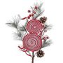 Voir la diapositive 2 : ATMOSPHERA Branche de Fleurs  2 Sucettes  75cm Vert & Rouge