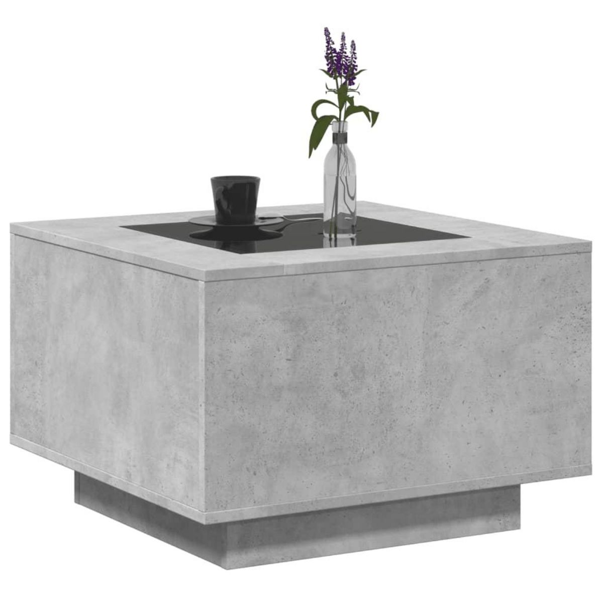 VIDAXL Table basse avec LED gris beton 60x60x40 cm bois d'ingenierie