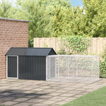 VIDAXL Aviary pour oiseaux avec extension Anthracite 112x421x141 cm Acier