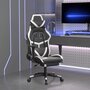 Voir la diapositive 1 : VIDAXL Chaise de jeu avec repose-pied Noir et blanc Similicuir