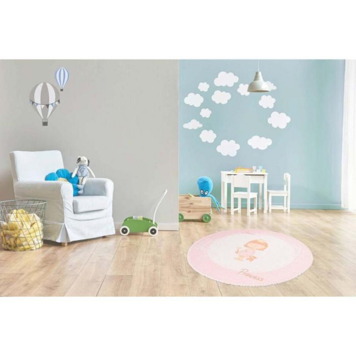 Paris Prix Tapis Rond Enfant Imprimé  Bambini VI  160cm Rose