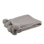 Paris Prix Plaid à Pompons  Blanket  130x170cm Taupe Clair