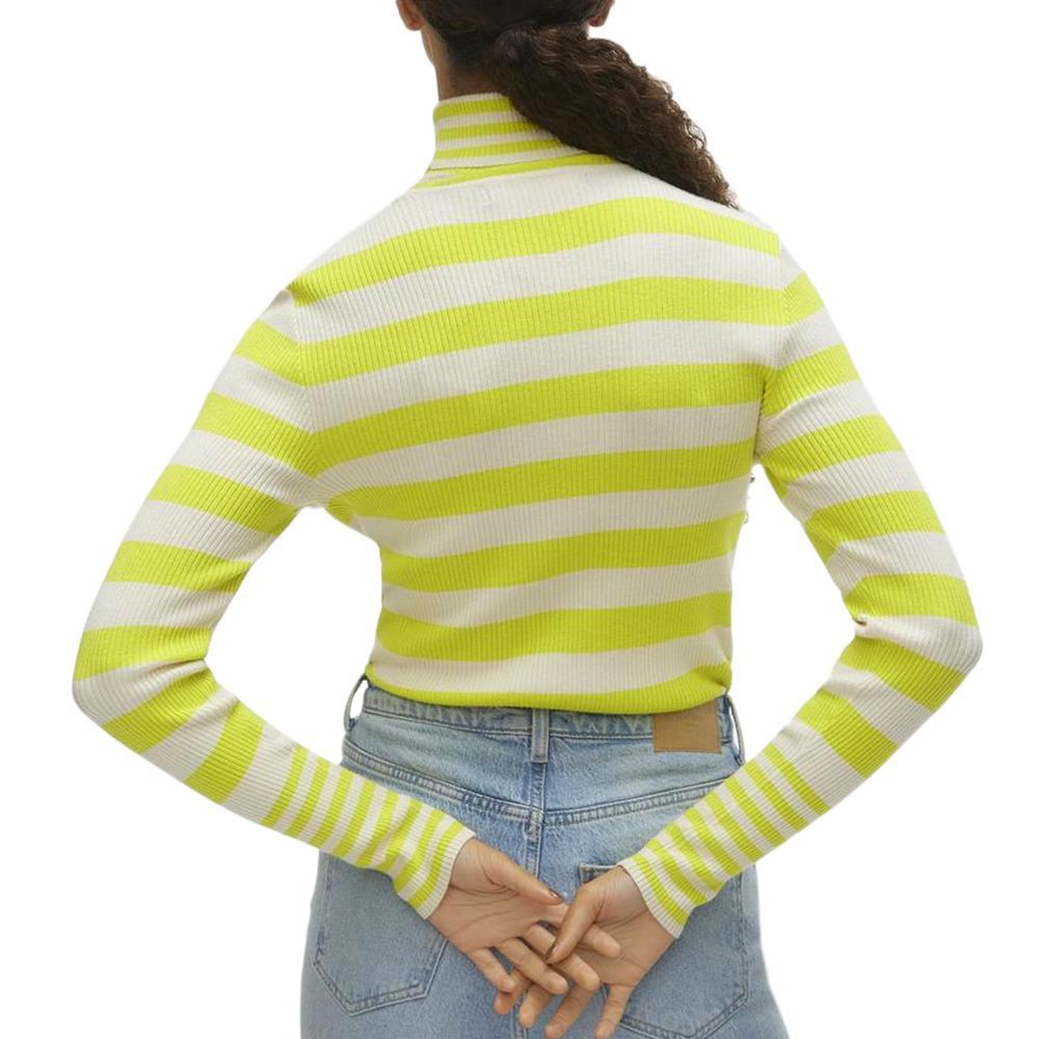 Voir la diapositive 2 : Vero Moda Pull Vert/Ecru  Femme Vero Moda Maxine