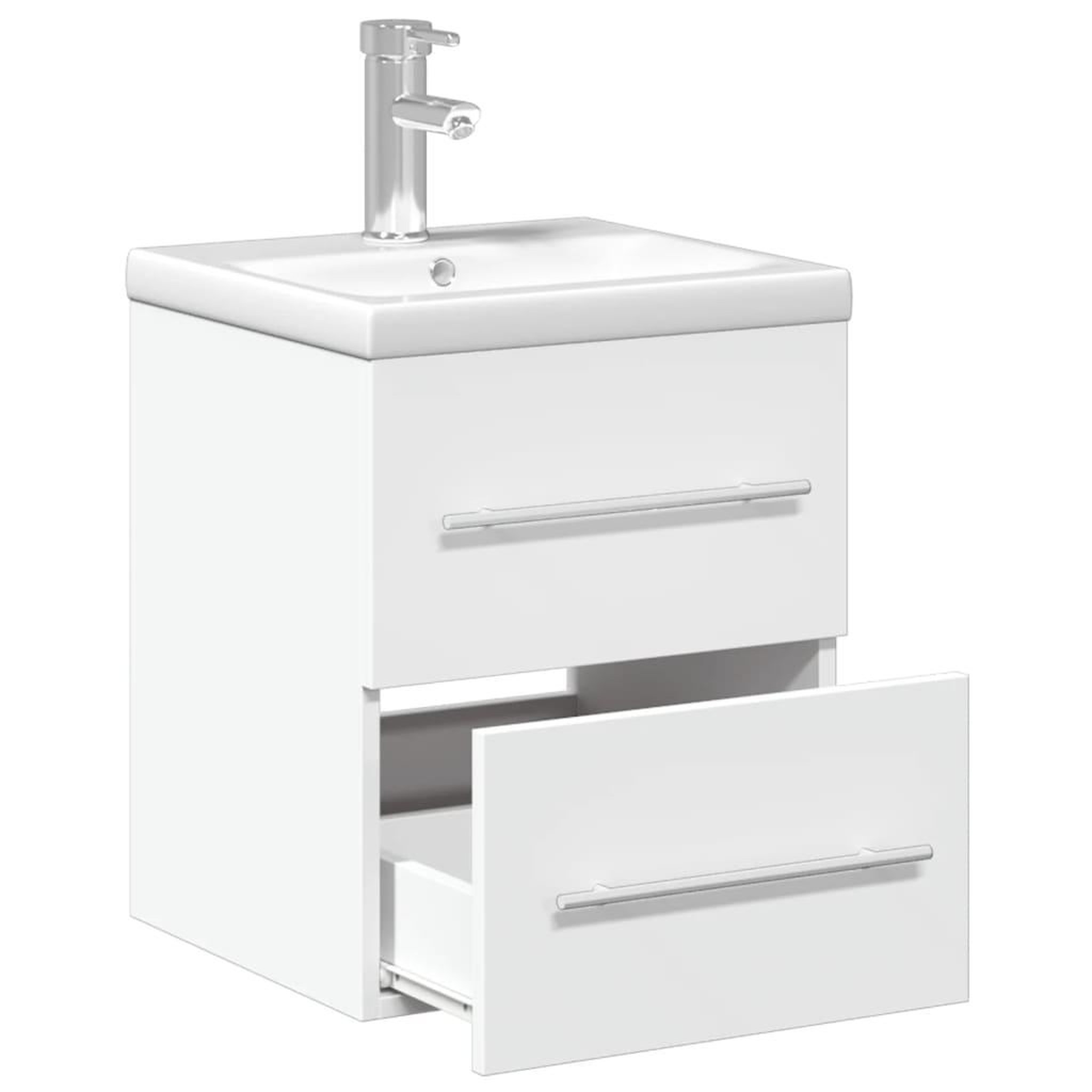 Voir la diapositive 5 : VIDAXL Armoire lavabo de salle de bain avec bassin integre blanc