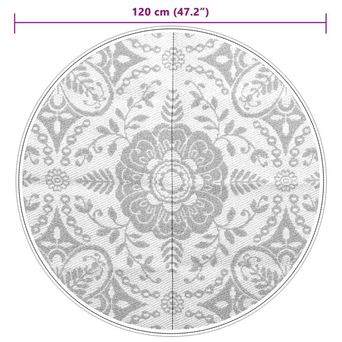 VIDAXL Tapis d'exterieur ARAKIL bleu azure Ø120 cm PP