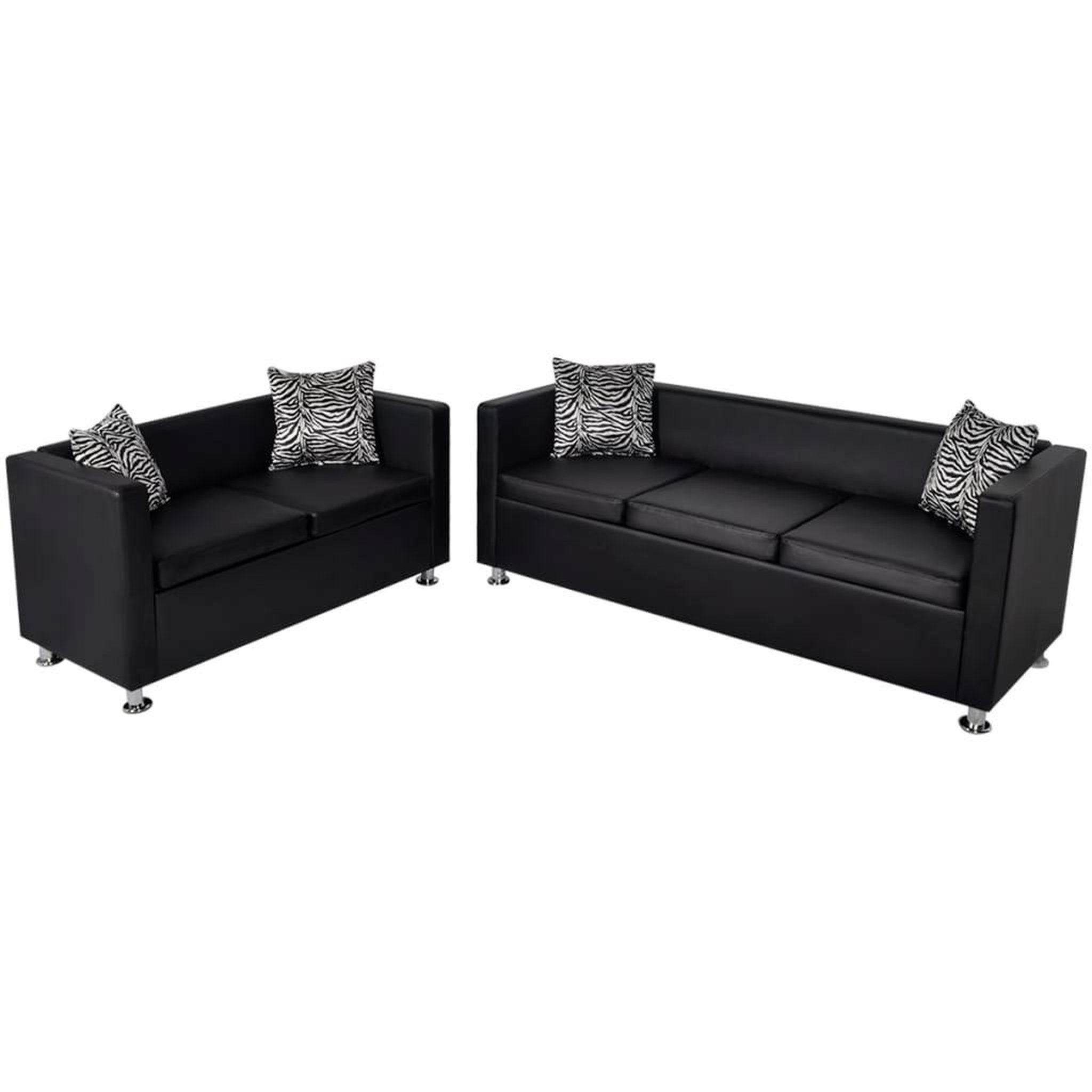 Voir la diapositive 1 : VIDAXL Jeu de canape a 2 places et a 3 places Cuir synthetique Noir