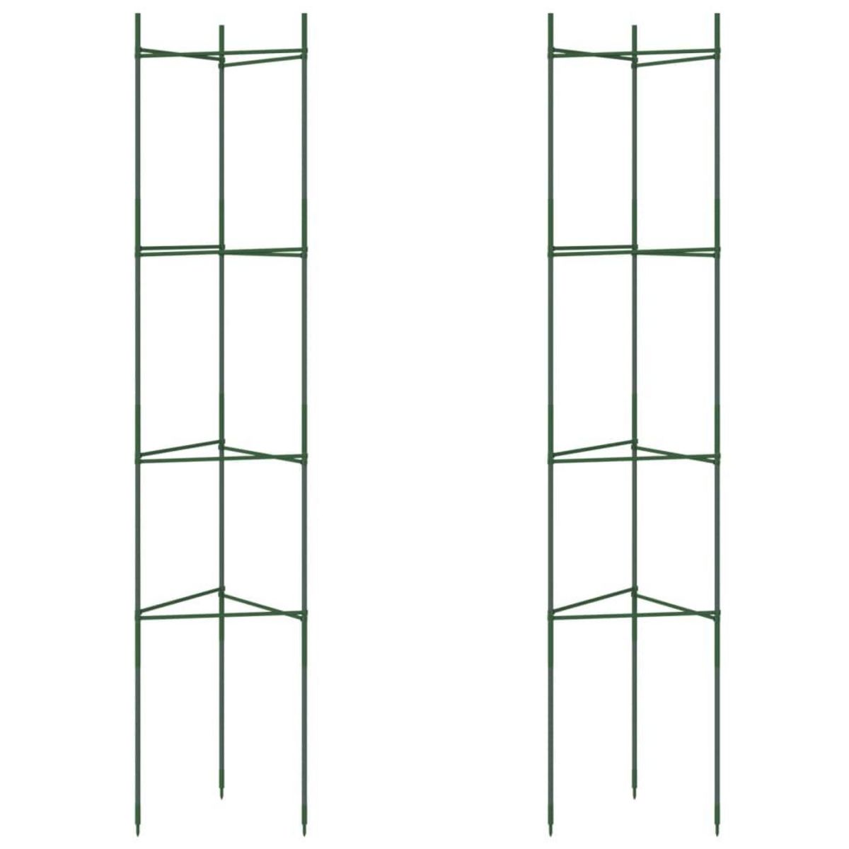 VIDAXL Cage a tomates 2 pcs 154 cm acier et PP
