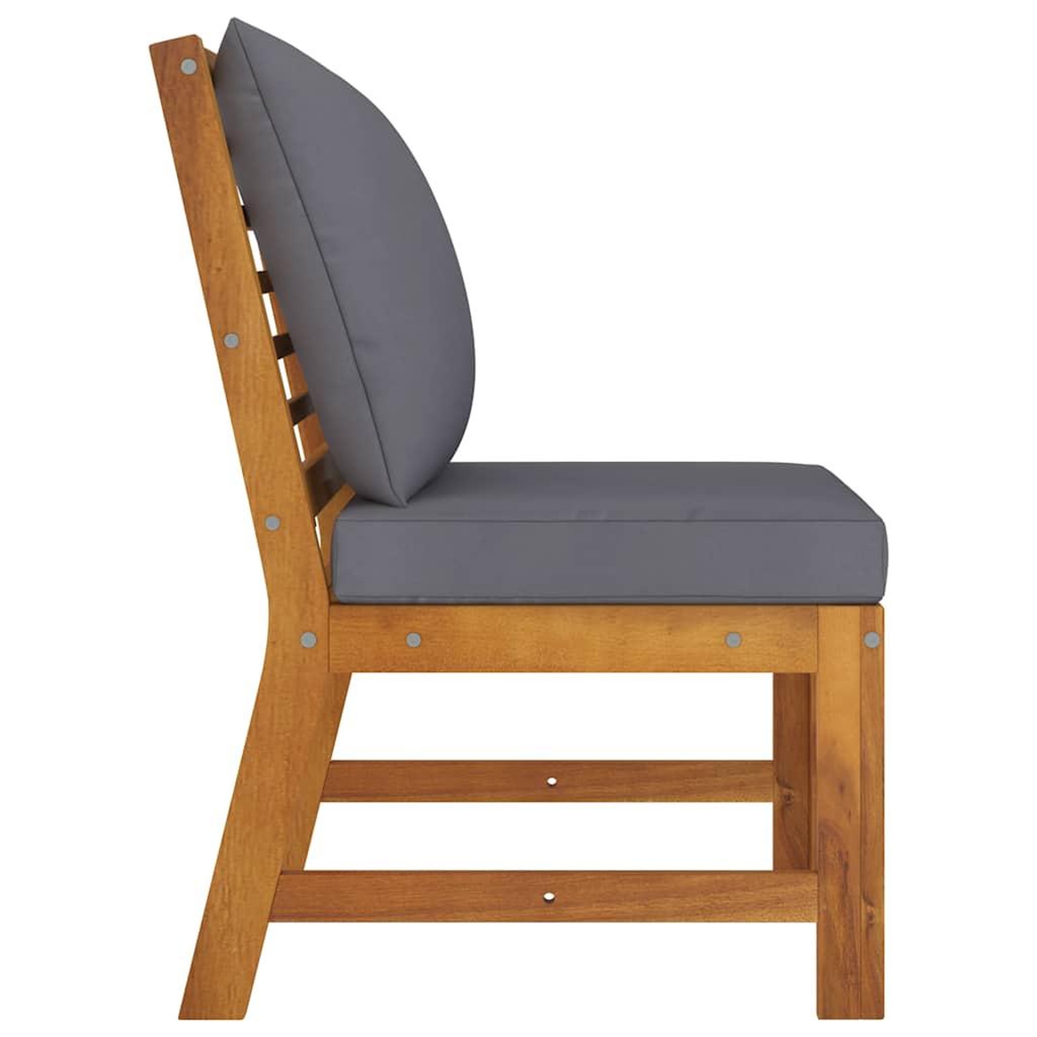 Voir la diapositive 4 : VIDAXL Canape central sectionnel avec coussin gris fonce Bois d'acacia