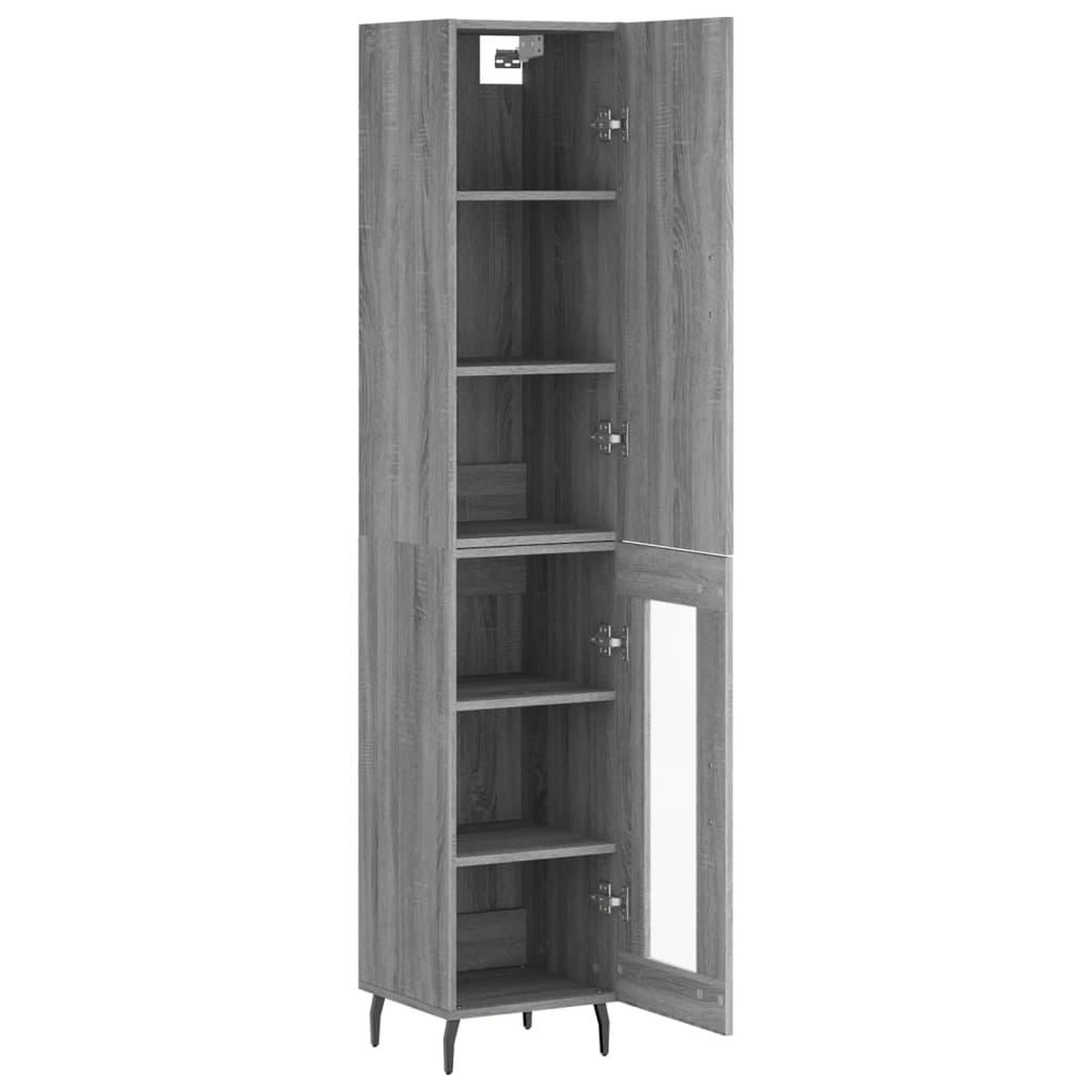 Voir la diapositive 4 : VIDAXL Buffet haut Sonoma gris 34,5x34x180 cm Bois d'ingenierie