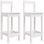 Voir la diapositive 2 : VIDAXL Chaises de bar lot de 2 blanc 40x41,5x112 cm bois de pin solide