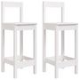 Voir la diapositive 2 : VIDAXL Chaises de bar lot de 2 blanc 40x41,5x112 cm bois de pin solide