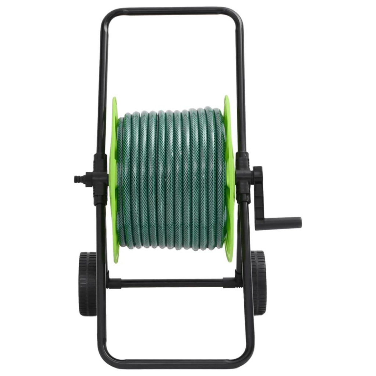 VIDAXL Chariot enrouleur vert avec jeu de raccords de tuyaux 1,9cm 20m