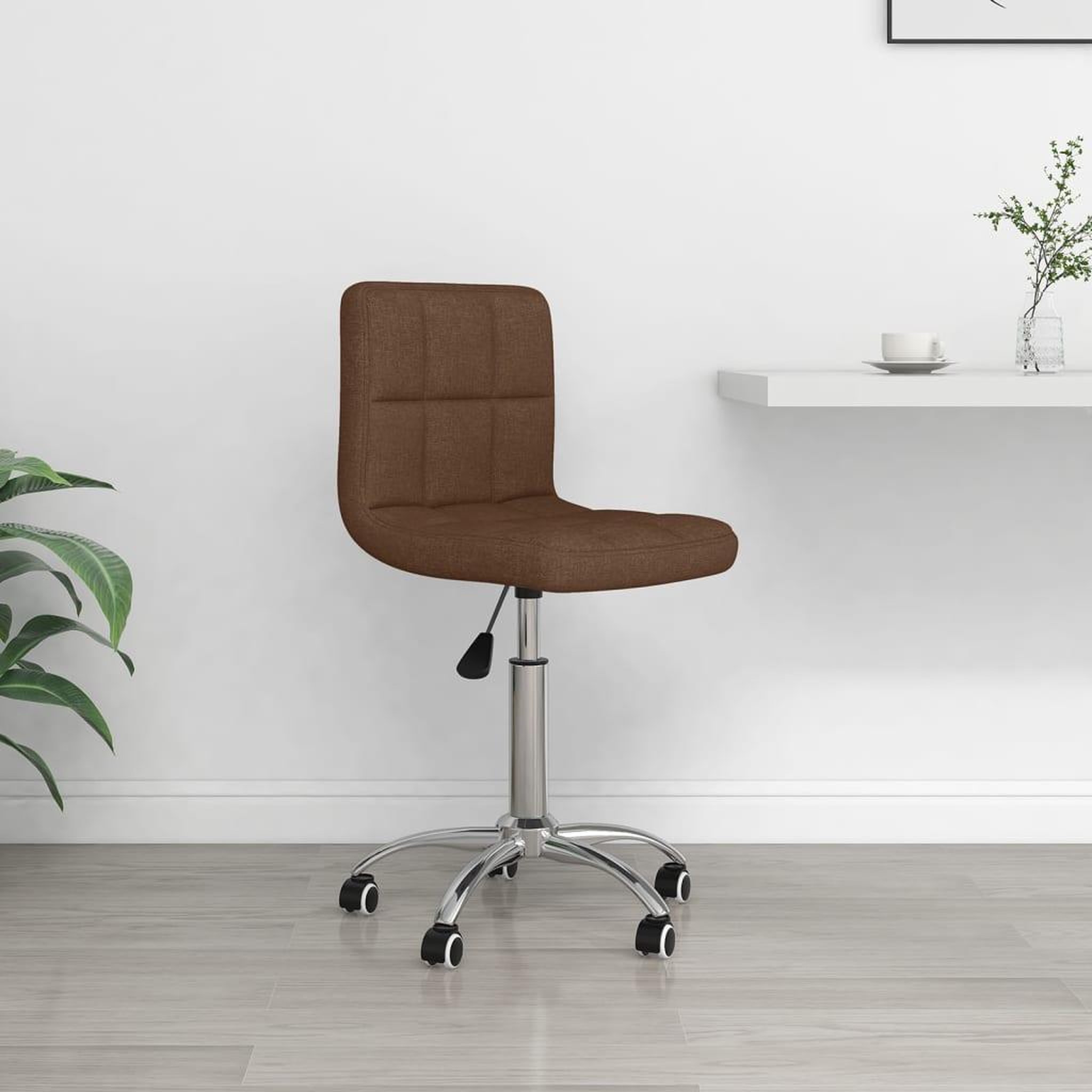VIDAXL Chaise pivotante de bureau Marron Tissu