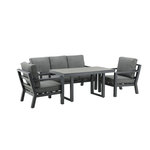 Paris Prix Salon de Jardin 5 Places  Barcelona  171cm Noir