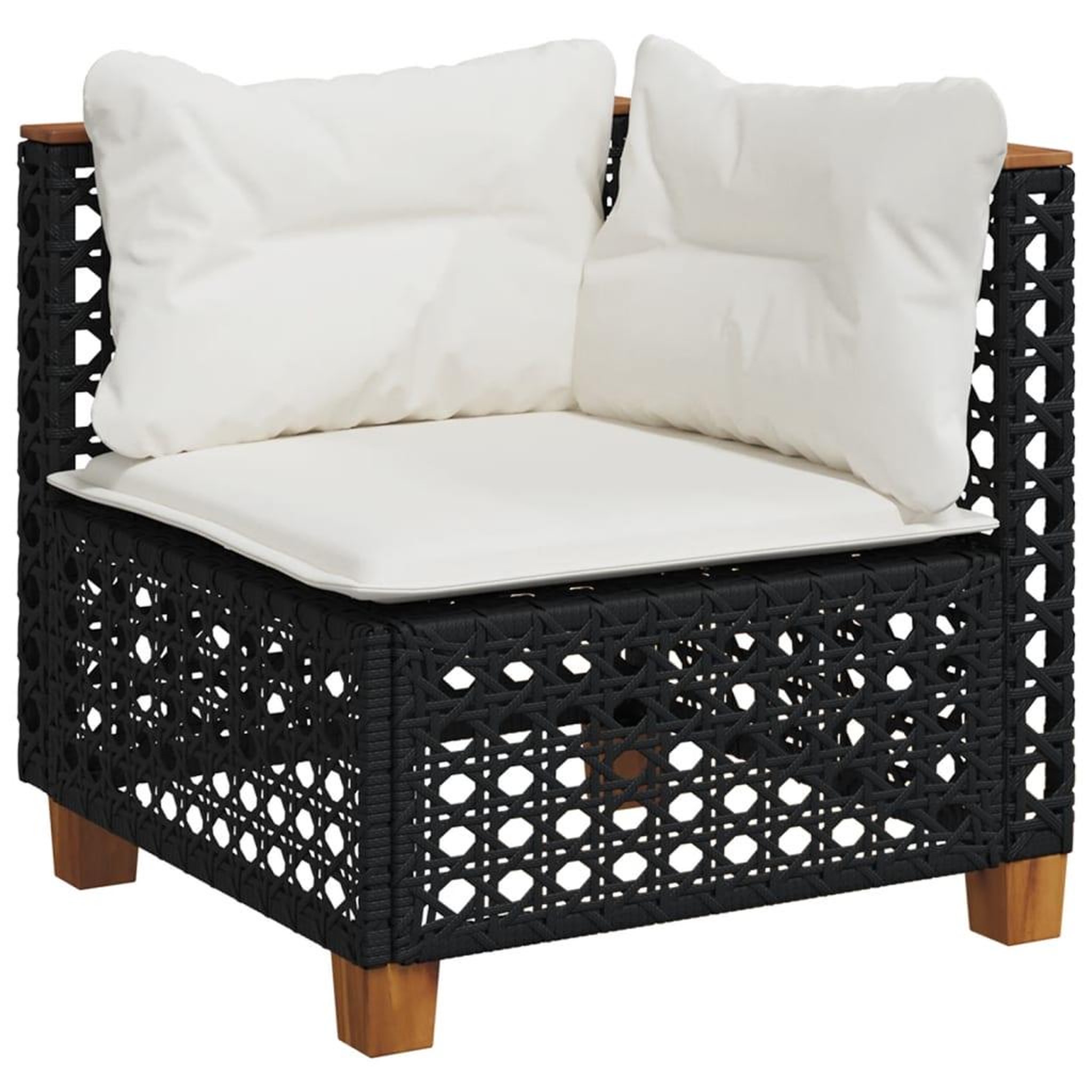 Voir la diapositive 3 : VIDAXL Salon de jardin 7 pcs avec coussins noir resine tressee