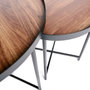 Voir la diapositive 3 : KB8 Lot de 2 tables d'appoint ou tables gigogne ronde en MDF et métal - Marron et noir
