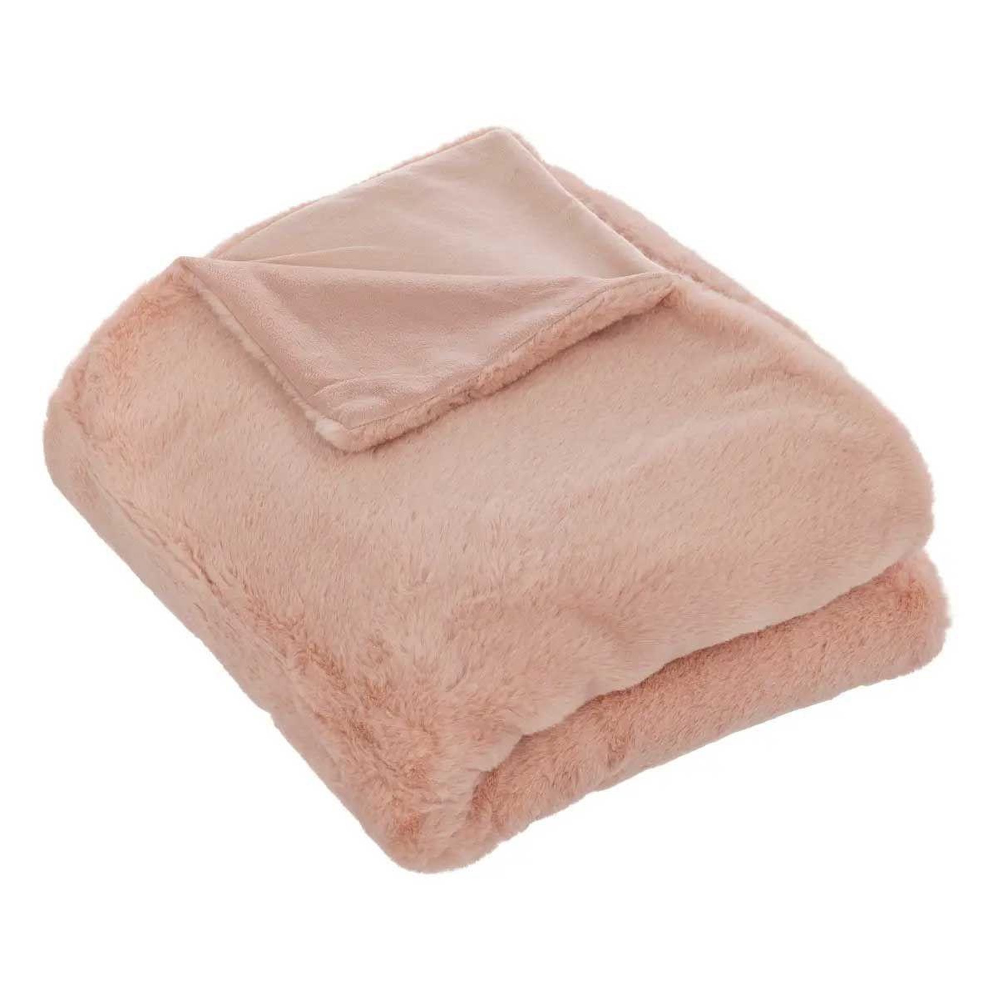 ATMOSPHERA Plaid imitation fourrure  charline  125x150cm rose