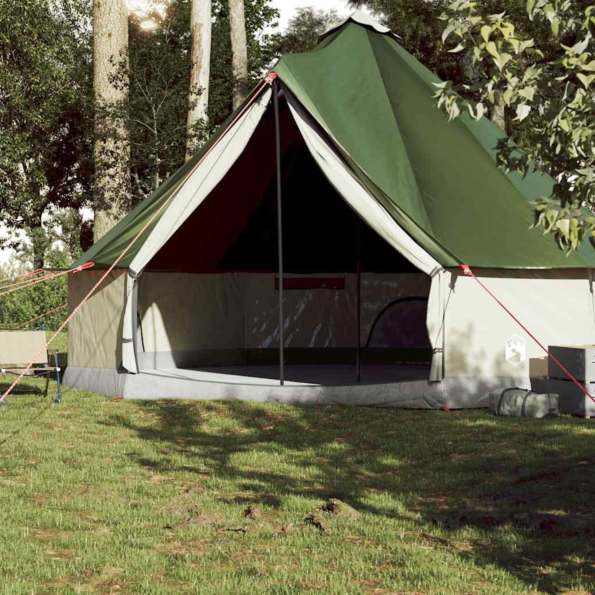 Voir la diapositive 3 : VIDAXL Tente familiale tipi 10 personnes vert impermeable