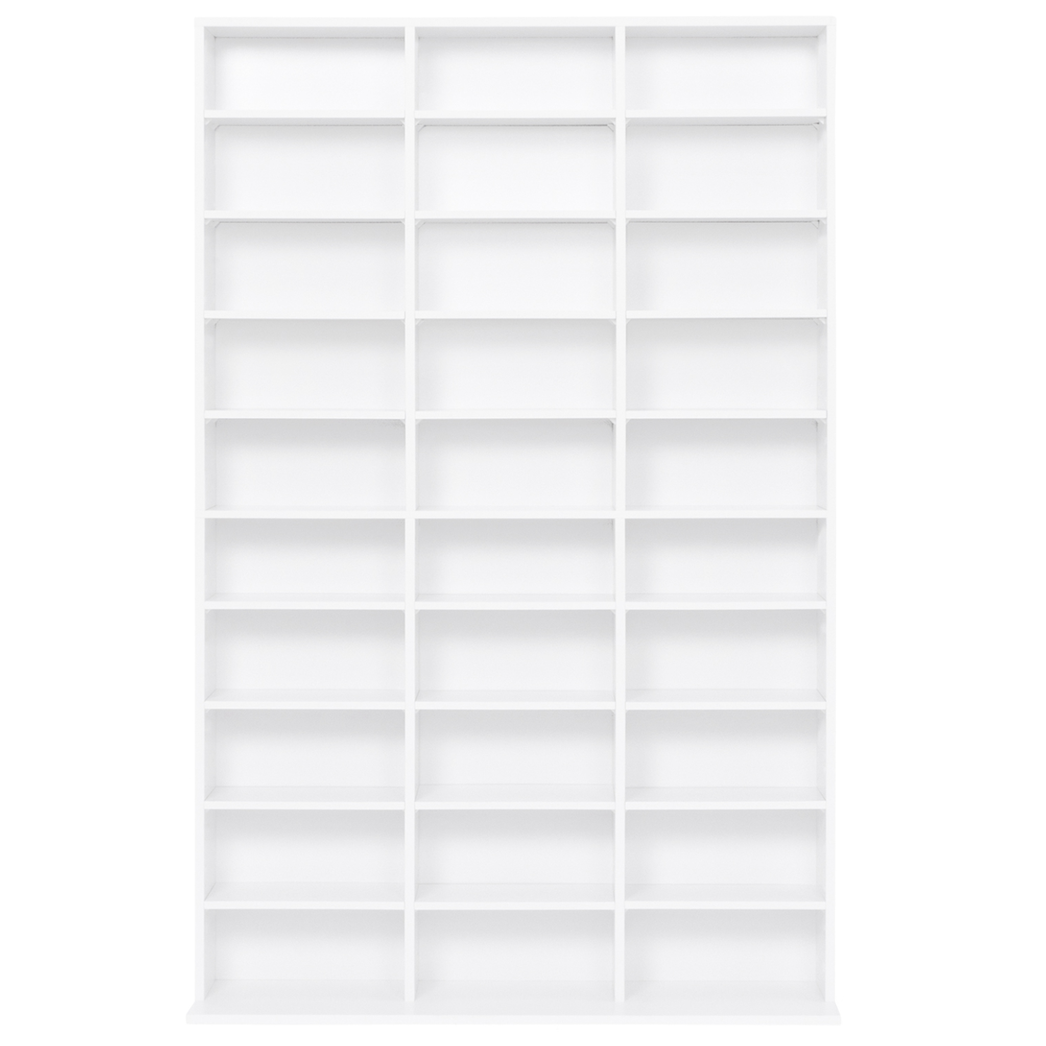 Voir la diapositive 3 : ID MARKET Bibliothèque étagère cd ceylia 30 cases avec étagères modulables bois blanc