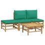 Voir la diapositive 3 : VIDAXL Salon de jardin 4 pcs avec coussins vert bambou