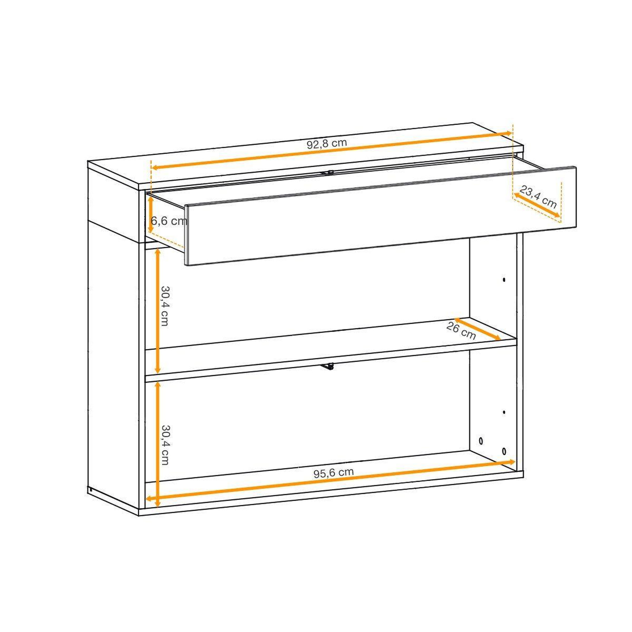 Voir la diapositive 4 : Paris Prix Buffet 2 portes & 1 tiroir  easy  100cm noir