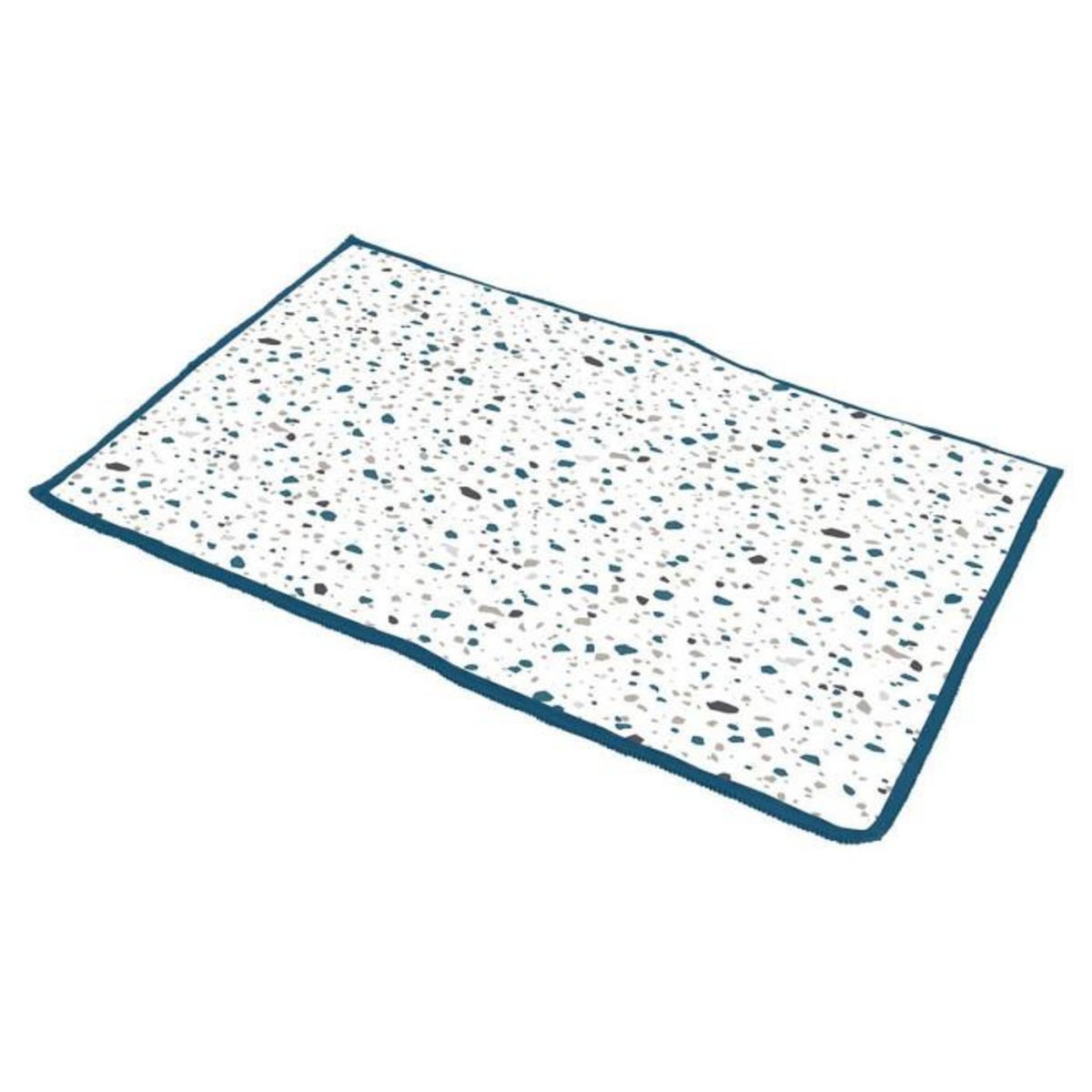 Paris Prix Tapis Vaisselle  Terrazzo  35x45cm Blanc & Bleu